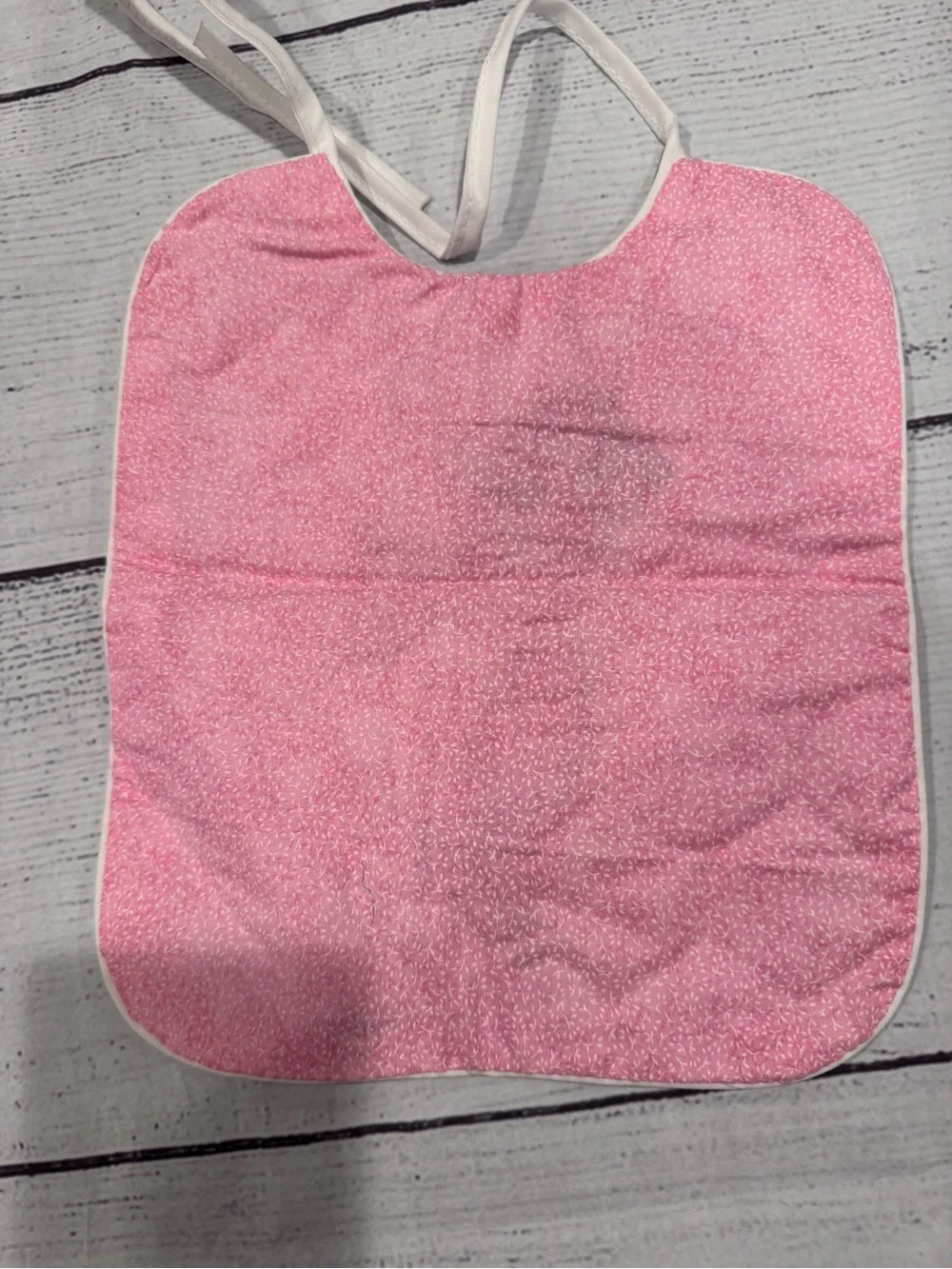 Vintage Handmade Cross Stirch Piglet Baby Bib